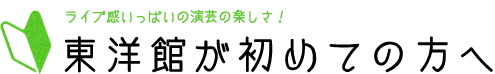 ライブ感いっぱいの演芸の楽しさ！ 東洋館が初めての方へ